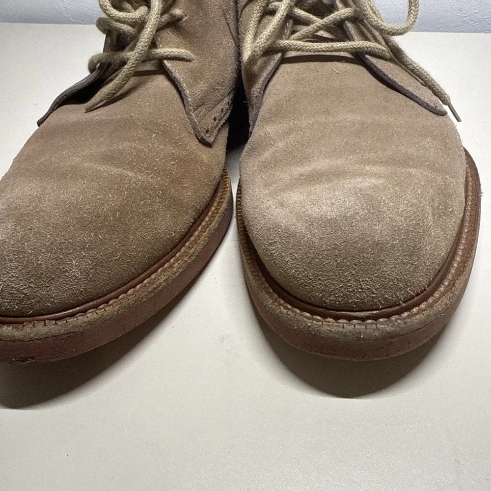 Ermenegildo Zegna Beige Suede Lace Up Chukka Boots A2686X - Men's Size 9,5 US
